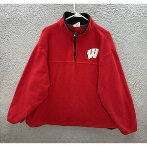 Vintage Wisconsin Badgers Sweatshirt Adult XXL Red Fleece Embroidered 90s Y2K